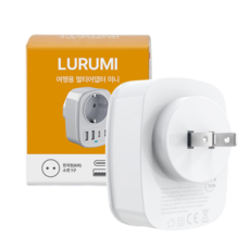 루루미 일본 미국 여행용 돼지코 멀티 어댑터 c타입, 1개