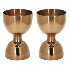 바텐딩용 프리미엄 벨 지거 1개 칵테일 지거 56.7g(2온스) 28.3g(1온스) 내부 측정 프리미엄 304 스테인리스 스틸 샷 측정 더블 지거 바 (실버 1팩), 로즈 골드