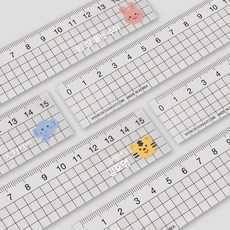 디자인아지트 네임 투명자 15cm 킨더페이스 필기구 학생선물, 강아지, 한글15