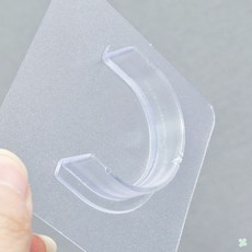 벽면 접착식 압축봉 고정 거치 스티커 투명 2P