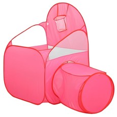 二合一隧道帳篷球池遊戲屋兒童帳篷 - 室內遊戲最佳選擇，安全無毒材質, 粉色, 1個