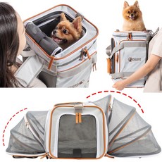 펫셔스 강아지 기내용 가방 반려동물 확장형 캐리어 제주도 기내 반입 이동가방 백팩, -, 1개