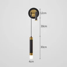 북유럽 침실 장식 벽 램프 다리미 소재 선형 조명 스폿 호텔 실내 럭셔리 LED 모던 광택, WD256-BlackGold, 따뜻한 흰색(2700-3500K)