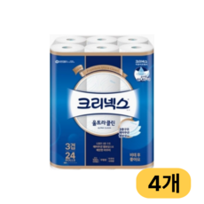 크리넥스 천연펄프 3겹 울트라클린 25m 24롤 4개