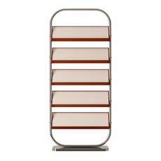 中古實木雜誌架多層收納書架小戶型櫻桃木落地閱讀架報刊架展示架, 中古色