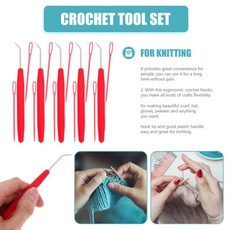 크로셰 훅 뜨개질 도구 컬러풀한 바늘 스카프 모자 장갑 공예용, 1개