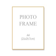 레디박스 고급 슬림 알루미늄 벽걸이 액자 프레임, 골드, 1개