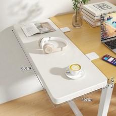 테이블 연장판 접이식 선반 데스크탑 팔걸이 책상 확장, 1개, 화이트+화이트 60x20