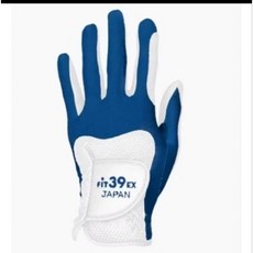 Fit39 彈性高爾夫手套 舒適透氣 提升握桿穩定性, 白深藍,整双／左右手, 1個