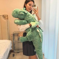 용 바디필로우 공룡 대형 애착인형 쿠션 롱 부드러운 안고자는베개, 그린