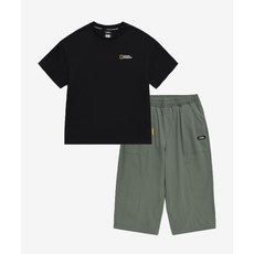 내셔널지오그래픽 키즈 K242UPB920 7부 상하세트 CARBONBLACK 842816