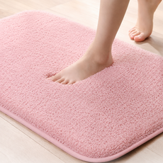 소유담 푹신한 욕실앞 발매트 미끄럼방지 부드러운 발매트, 핑크