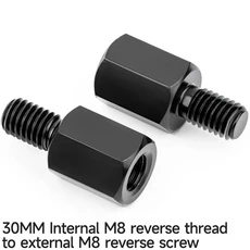 호환 더 긴 확장 검은 바이크 오토바이 백미러 어댑터 M8 8mm M10 10mm 반 시계 방향 오른쪽 왼손 스레드, 12 Anticlockwise M8-30