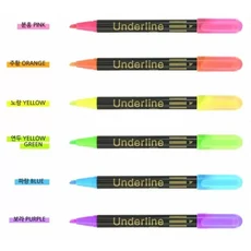 문화연필 언더라인 형광펜, 노랑색, 12개