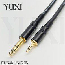 YUXI 音源線, 1個, 6.3立體轉3.5直頭 平衡式,50公分 含雙頭