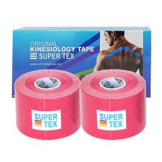나사라 슈퍼텍스 키네시올로지 스포츠 테이프5cm x 5m 2p, 핑크, 1개