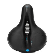 옴니스 2중 전립선 보호 더블 서스펜션 쿠션 자전거 안장, 블랙+블루, 1개