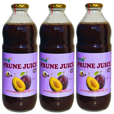 천보바이오 내추럴 푸룬주스 100 3000ml 초 대용량 황금비율 환경호르몬없는 유리병, 3개, 1L