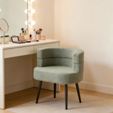 쿠리브 실내 등받이 소파 의자 푹신한 화장대 의자, 1개, 그린