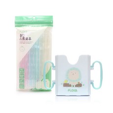 플렉사 우유케이스 옐로우 버드 + 미니팩 옐로우 + 치즈케이스 핑크 버드 + 빨대 60p, 블루 라이언, 1세트