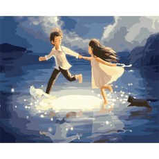 純白夢境 鑽石畫 DIY油畫組, 1個, ZY-1921-40X30,魔方圓鑽30x40CM【滿鑽圓鑽40X30】