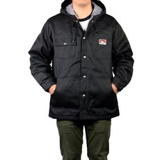 Ben Davis 앞면 버튼이 있는 다운 후드 재킷 (M) 블랙146330