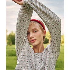 [오끼뜨] OGGITT (w)플로랄 로지 스트라이프 긴소매 티셔츠 블랙