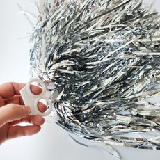 체육 경기 응원수술 폼폼 손가락고리형 실버, 1개, 상세페이지 참조