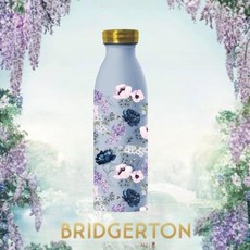 BRIDGERTON 花卉圖案保溫瓶，時尚輕巧，保溫保冷，安全無毒，隨身保溫杯, 不銹鋼保溫杯460ml-柏捷頓家族, 1個