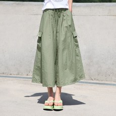 동대문스타일 여성 치마바지 밴딩 카고 큐롯팬츠 여자 8부 9부 와이드팬츠