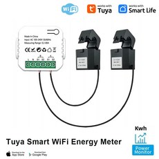 전력 모니터 에너지 전류 센서 WiFi 80A, Tuya 2채널 80A WiFi 전류 센서