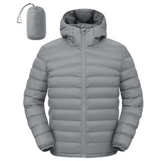 Rdruko 남성용 경량 패커블 후드 패딩 재킷 하이 칼라 방수 따뜻한 단열 푹신한 겨울 코트 블랙. 스몰