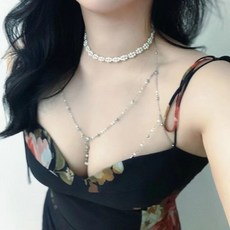 抖音爆款純欲胸鏈歐美性感女神身體鏈頸鍊比基尼立體bikini後飾品