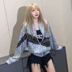 [Myshe]가을 여성 반짝이 자켓 야구복 자켓 QiSxy919LP5