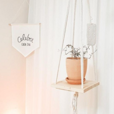 화분받침 마크라메 우드 천장 장식 행잉 플랜트 화분 받침 천장장식 천정장식 화분받침, 본상품선택