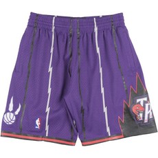 토론토 랩터스 미첼 & 네스 NBA 스윙맨 남자 메시 반바지 - 1998 로드, 3X-Large, Purple