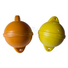 친환경 부표 부자 부이 부구 플라스틱 개량 양식 수압부자 buoy 60mm, 연녹오렌지랜덤