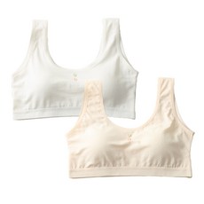 YUM青少年網眼純棉一體式運動胸罩 2入