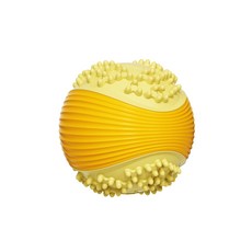 狗狗玩具球 顆粒按摩清潔牙齒 鮮豔色彩彈性耐用, 黃色, 1個