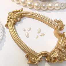 DLGG 보트진주 플랫백 네일 파츠 스와로브스키스톤, 01.화이트. MM10 (5개)