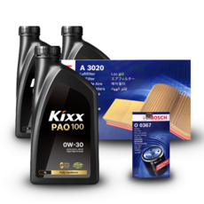 더 뉴 쏘렌토 (MQ4) 2.5 가솔린 엔진오일세트 킥스 파오100 0W30 (PAO100) (구) 파오1, 킥스 PAO100 0W30 엔진오일세트