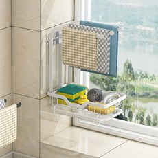 편리더함 와이드 스틸 철제 프레임 걸이 스탠드 행주걸이 수세미거치대 싱크정리, 화이트, 1개