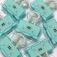 머니풀 귀여운 표정 클립 집게 블루, 10개, 민트