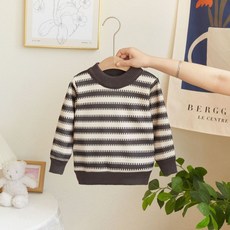 兒童毛衣 加厚上衣 男童加绒毛衣2024春秋新款一体绒打底衫可爱男宝针织上衣保暖时尚