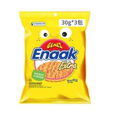 韓國Enaak韓式小雞麵袋裝3包 (香辣/勁辣) 小雞點心麵 脆麵 餅乾 零食, 1個, 【整袋】雞汁味-韓式小雞麵, 90g