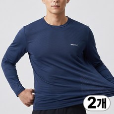 1+1 김영주골프 남성용 냉감 라운드넥 긴팔티 기본핏 신축성 쾌적한 기능성 티셔츠 1106