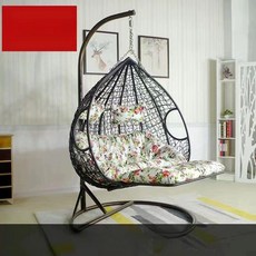 야외 테라스 흔들의자 해먹 스윙 벤치 편안한 휴식용, 더블 블랙 얇은 팔걸이 발받침 있음