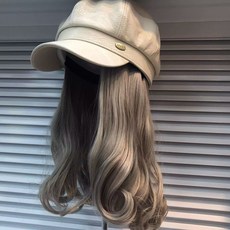 秋冬新款網紅假髮帽一體，可拆卸皮八角帽女式短款梨花長卷發時尚造型款