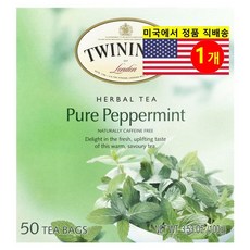 Twinings 오가닉 순수 페퍼민트 허브 티 무카페인 50개입 100g 1개
