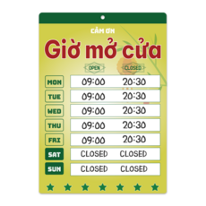 긱베어 레트로 지워지는 영업시간 안내 표지판 팻말, 09 베트남